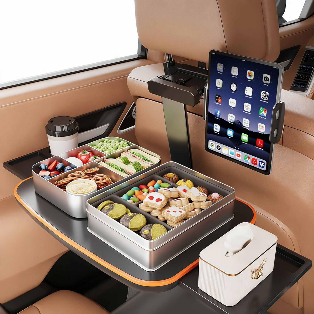 Foldable Backseat Laptop Tray with Phone & Cup Holder