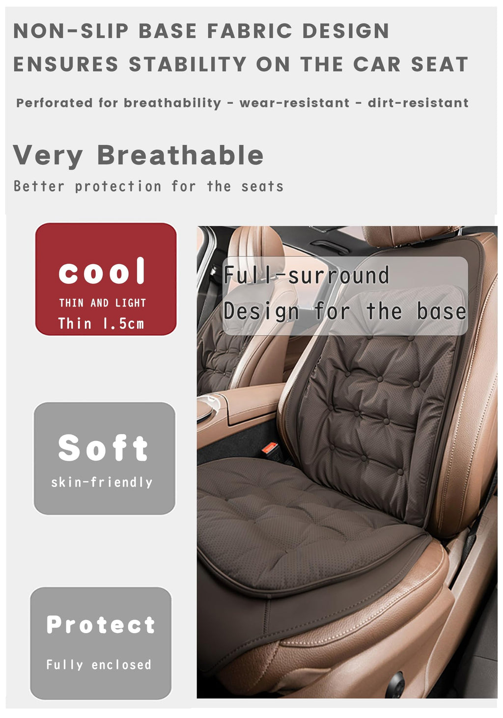 Ysbxitu Memory Foam Car Seat Cushion with Ergonomic Support