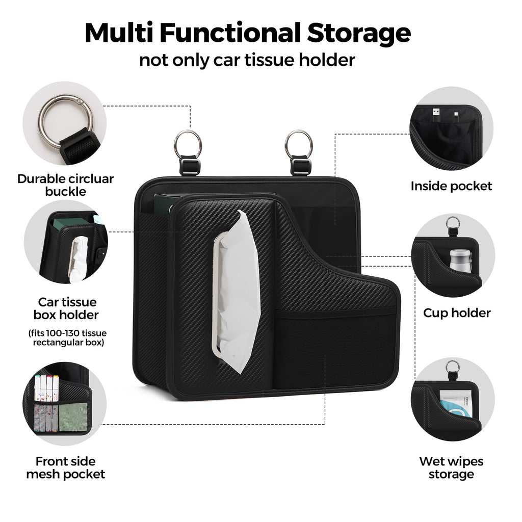 KZBHHP 2-Pack Car Tissue Holder & Backseat Organizer