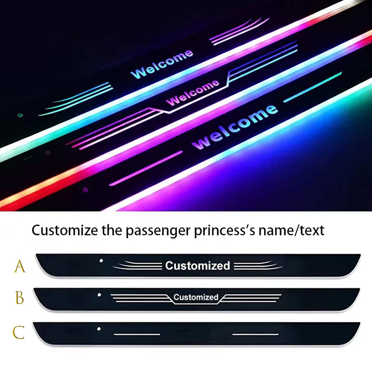 Customizable Wireless LED Car Door Sill Welcome Lights