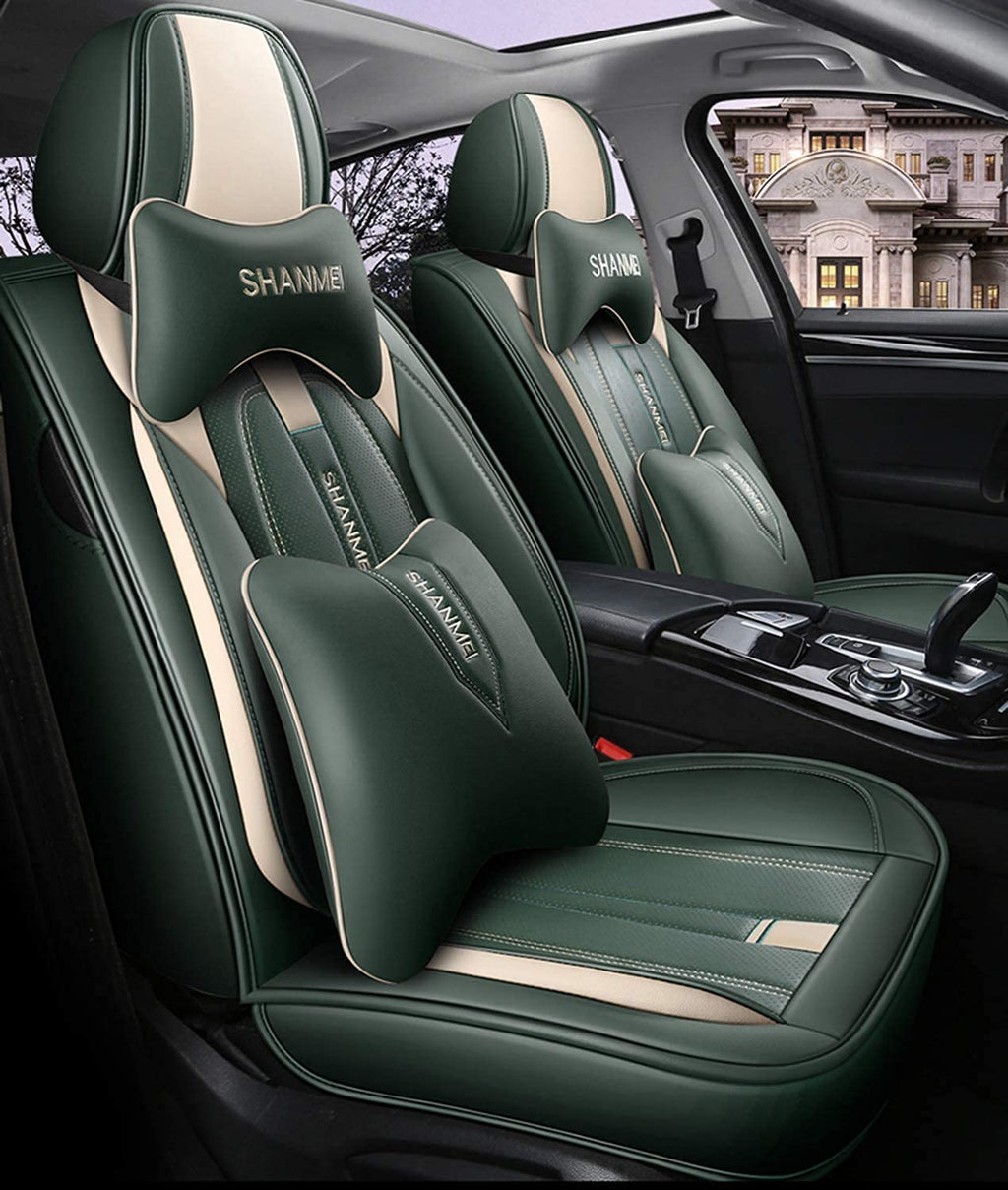 KG7HQRP Full-Set Waterproof Faux Leather Car Seat Covers