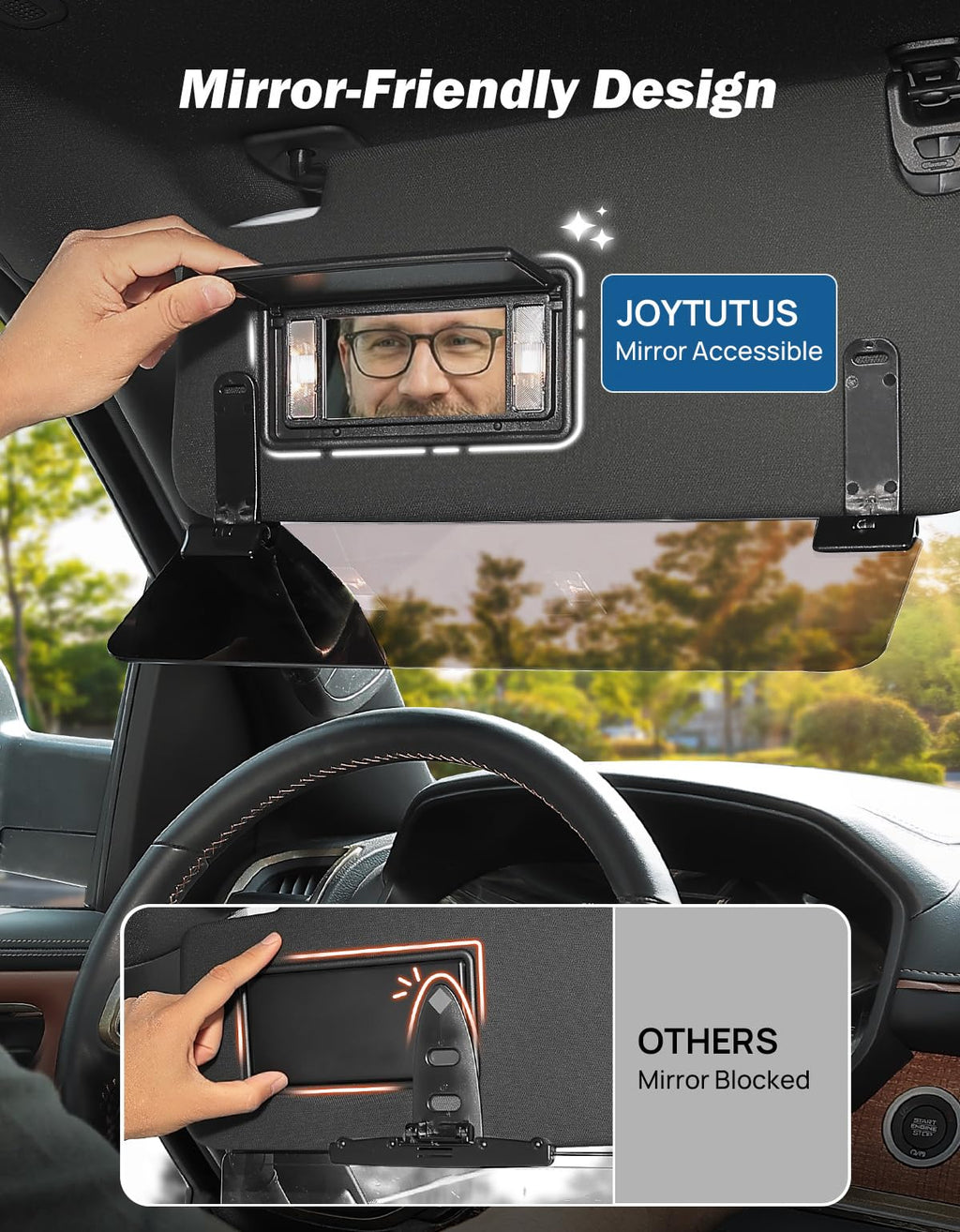 JOYTUTUS Polarized Car Sun Visor Extender with UV400