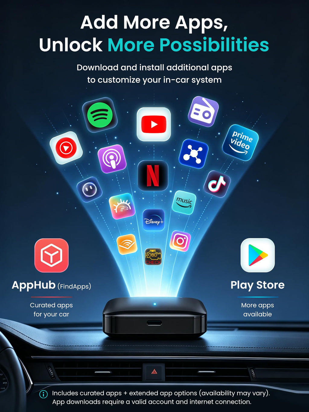 MYATOTO Magic AI Box Wireless CarPlay & Android Auto Adapter