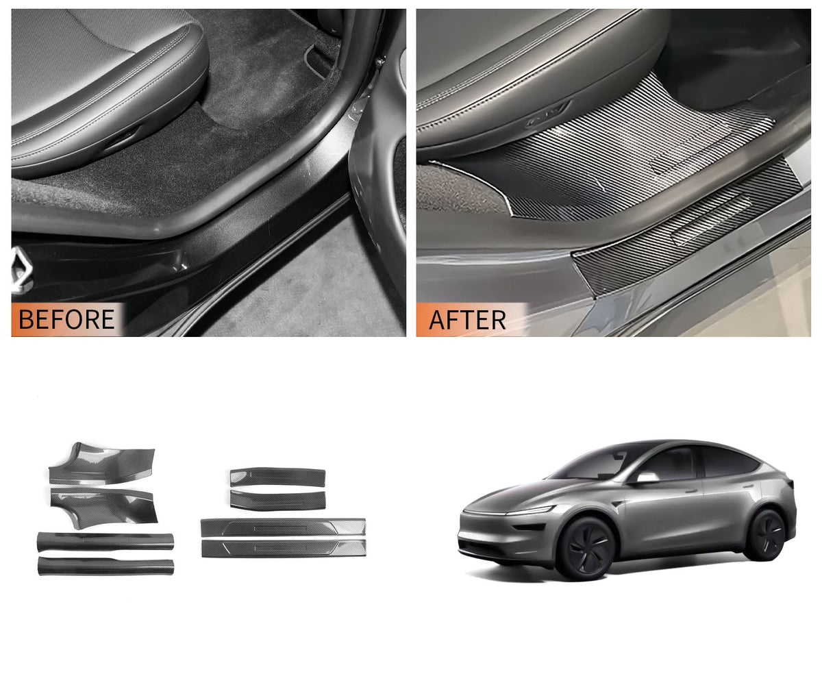 HAISASLLAY 8-Piece Door Sill Protectors for Tesla Model Y