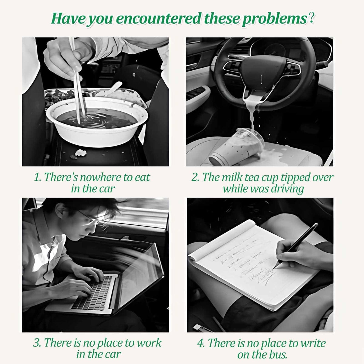 Foldable Backseat Laptop Tray with Phone & Cup Holder