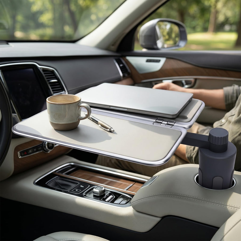 Depisuta 360° Rotating Car Cup Holder Tray with Phone Holder