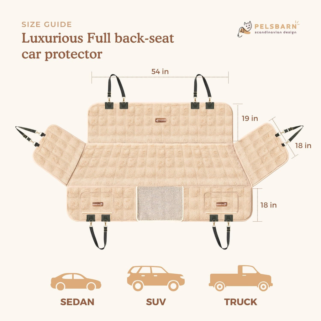 Pelsbarn Waterproof Dog Backseat Protector with Calming Blanket