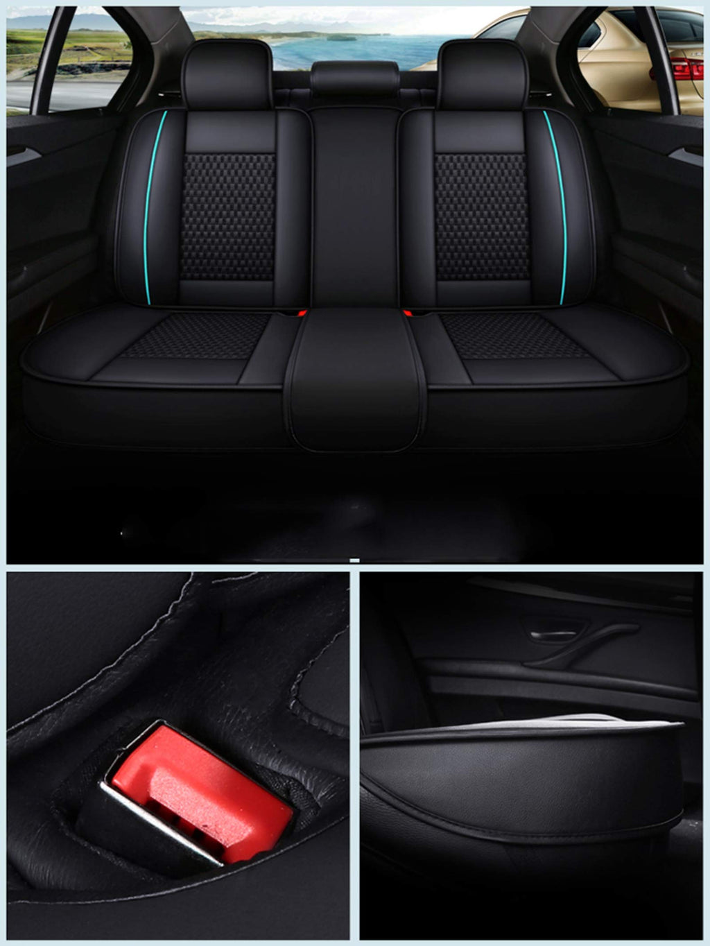 KG7HQRP 12-Piece Deluxe Faux Leather Car Seat Cover Set
