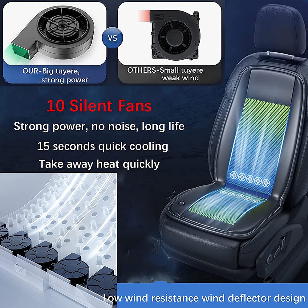 TOTRAVE 10-Fan Ventilated Cooling Car Seat Cushion