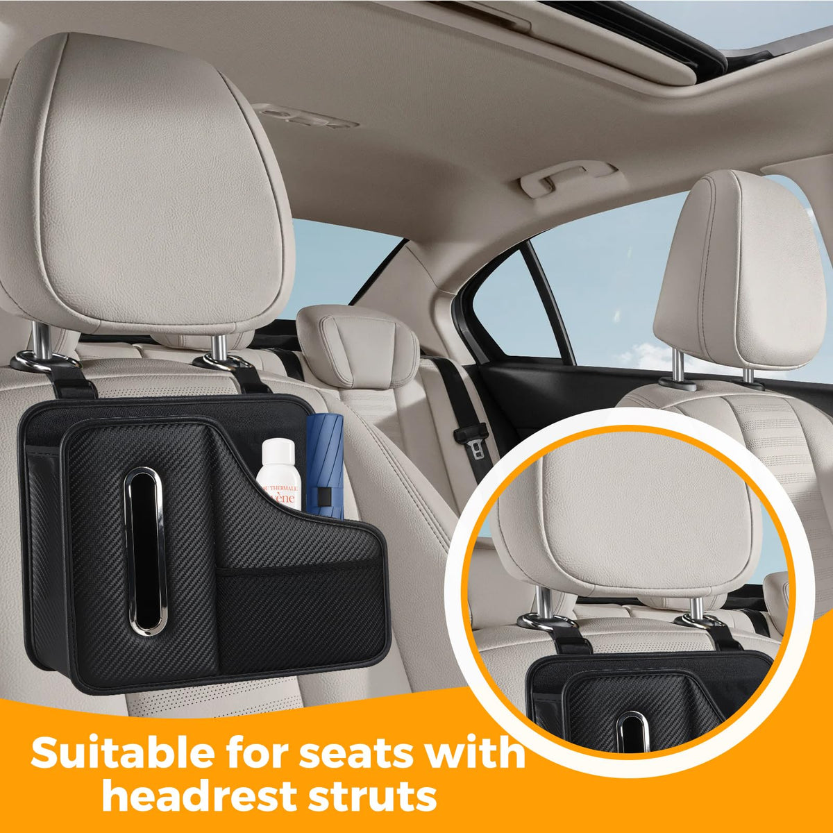 KZBHHP 2-Pack Car Tissue Holder & Backseat Organizer