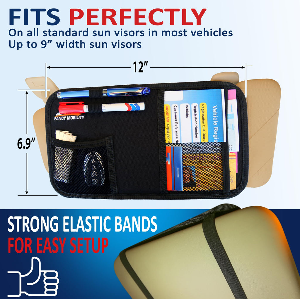 Fancy Mobility Car Sun Visor Organizer & Document Holder