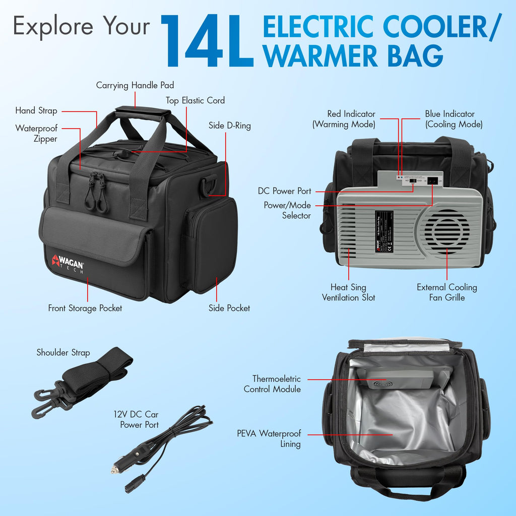 Wagan 14L Portable Electric Cooler & Warmer Bag