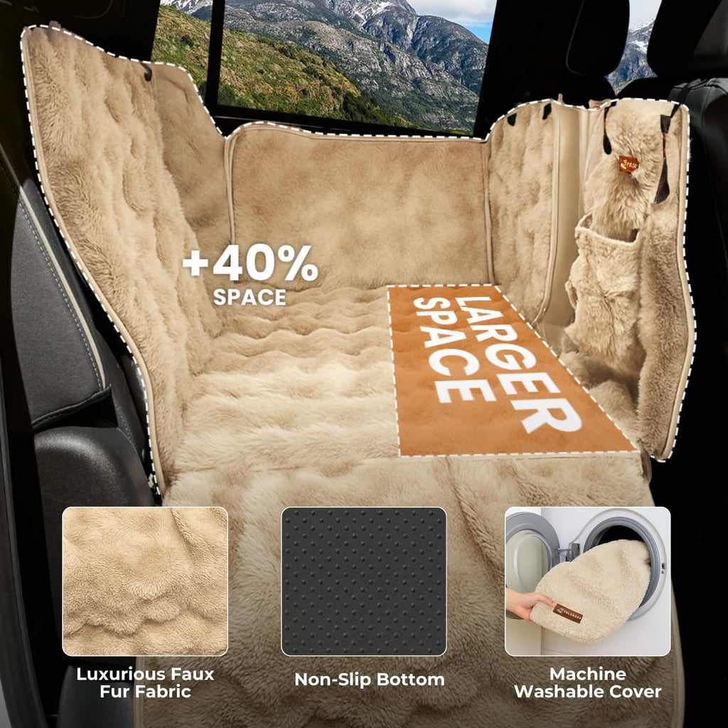 Pelsbarn Waterproof Dog Backseat Protector with Calming Blanket