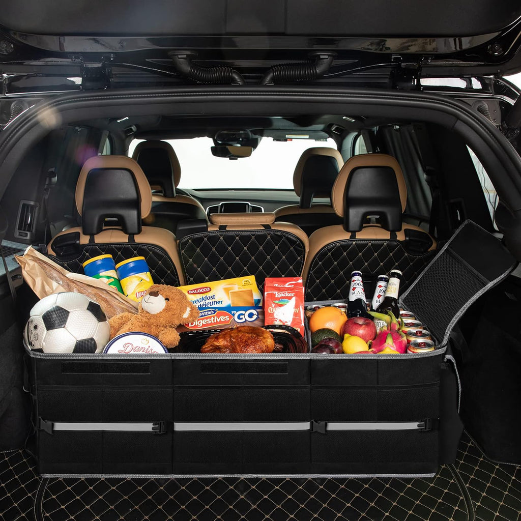 Collapsible Car Trunk Organizer with Leakproof Cooler Bag