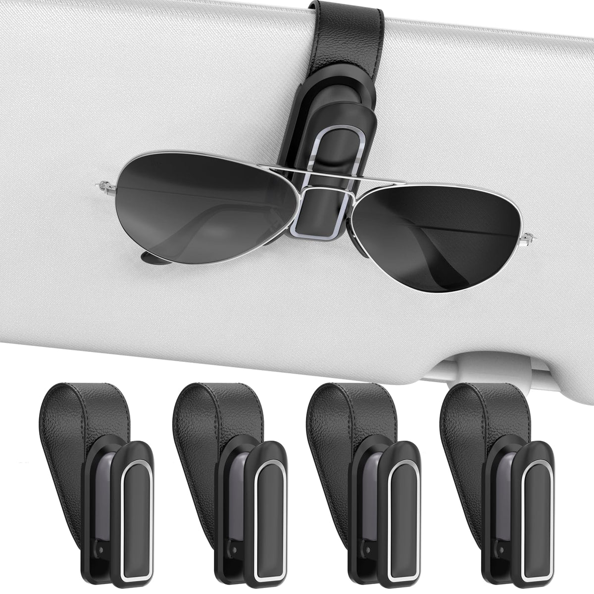 Veharvim 2-Pack Car Visor Sunglasses Holder Clips