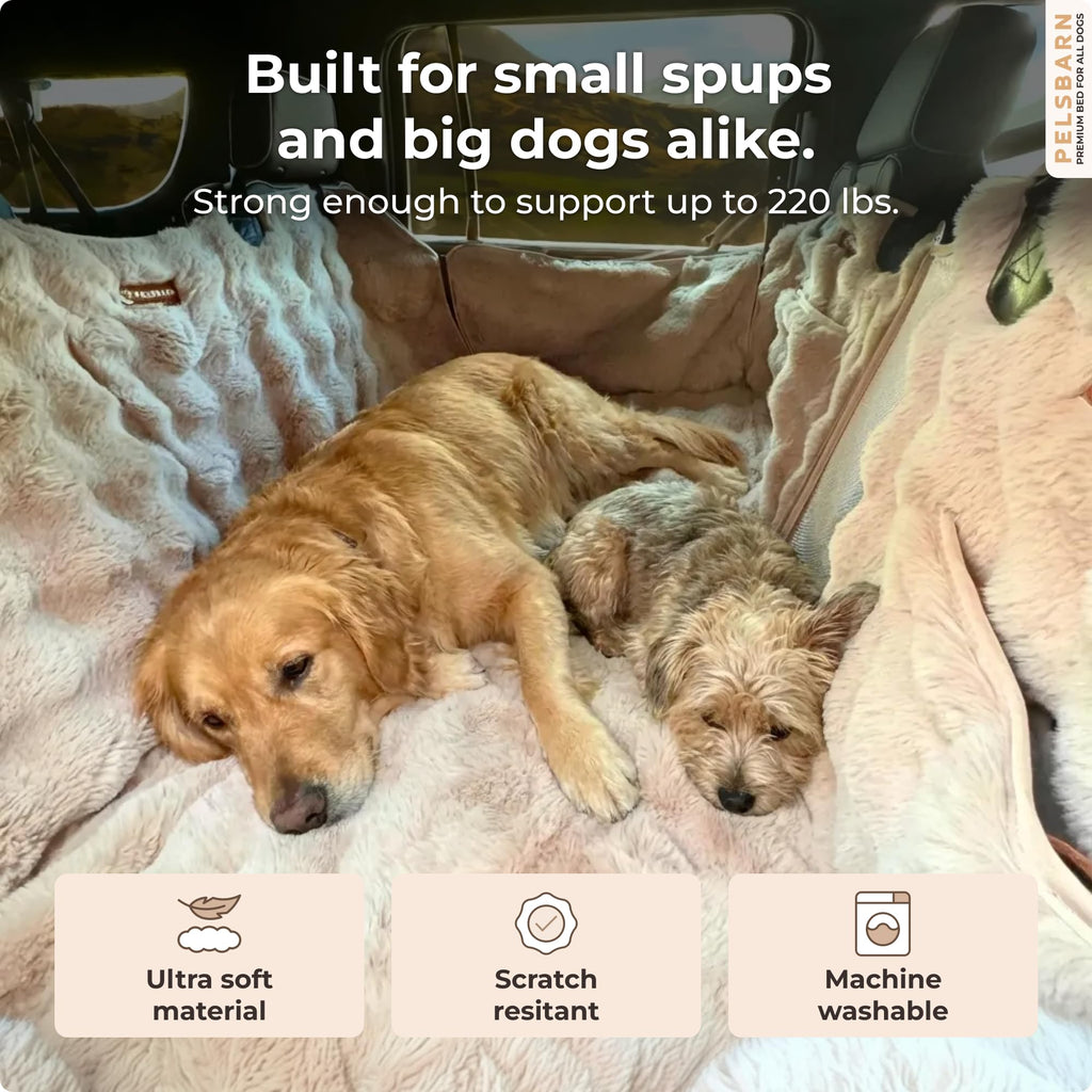 Pelsbarn Waterproof Dog Backseat Protector with Calming Blanket