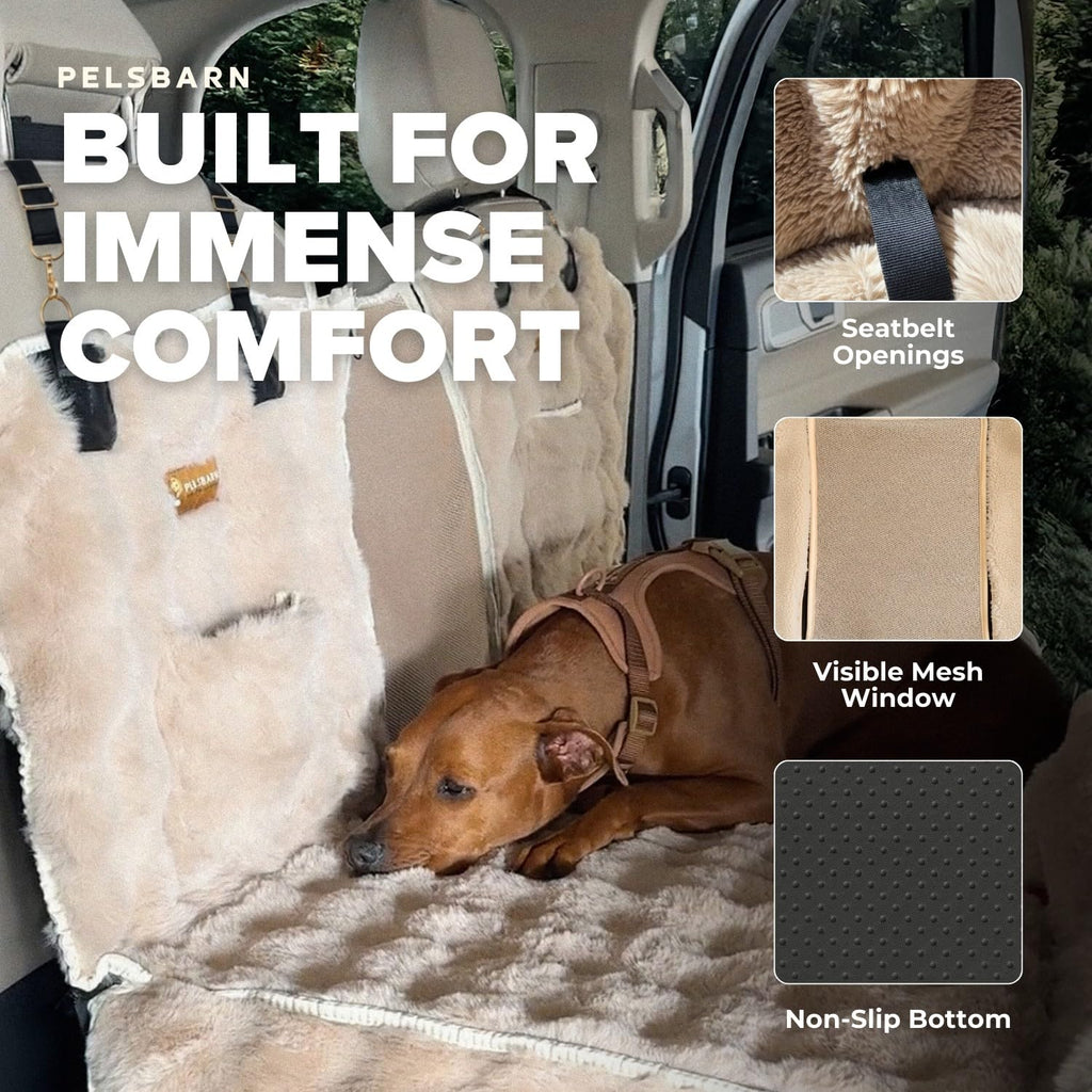 Pelsbarn Waterproof Dog Backseat Protector with Calming Blanket