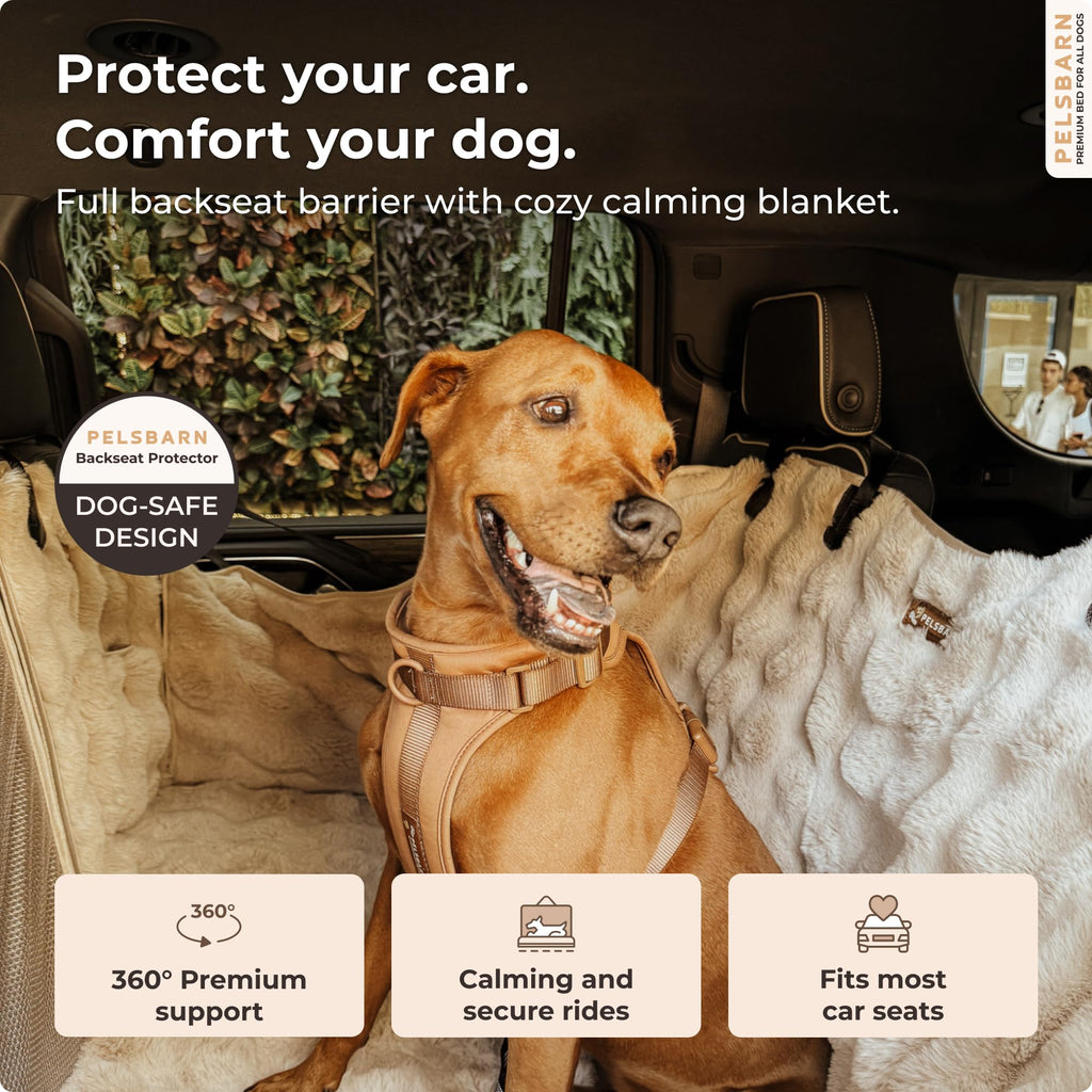 Pelsbarn Waterproof Dog Backseat Protector with Calming Blanket