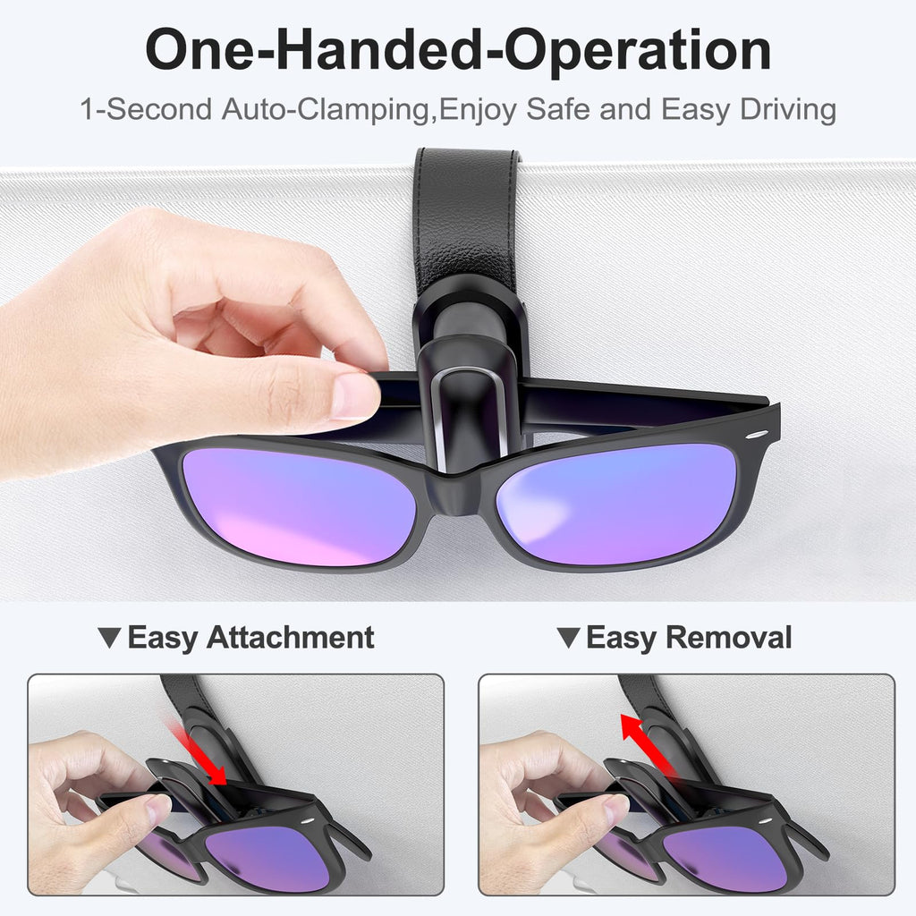 Veharvim 2-Pack Car Visor Sunglasses Holder Clips