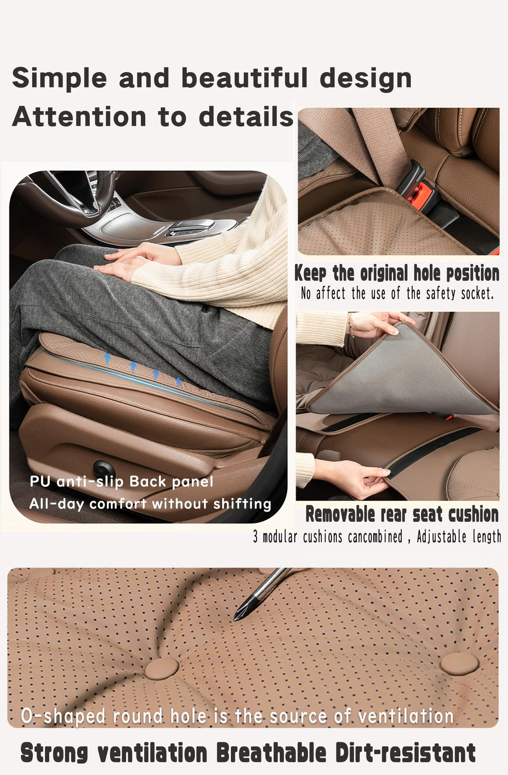 Ysbxitu Memory Foam Car Seat Cushion with Ergonomic Support