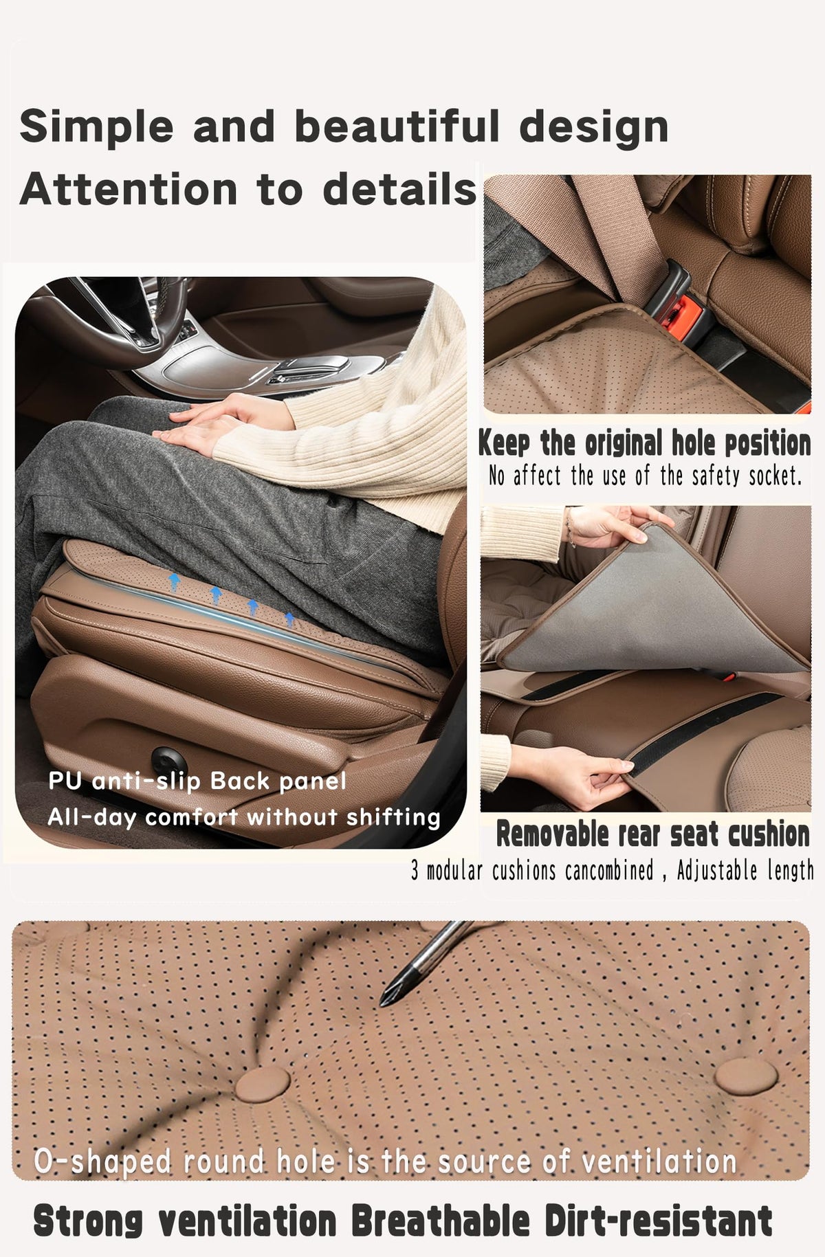 Ysbxitu Memory Foam Car Seat Cushion with Ergonomic Support