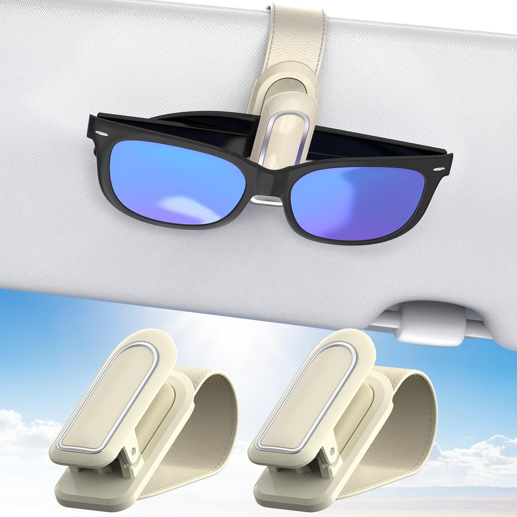 Veharvim 2-Pack Car Visor Sunglasses Holder Clips