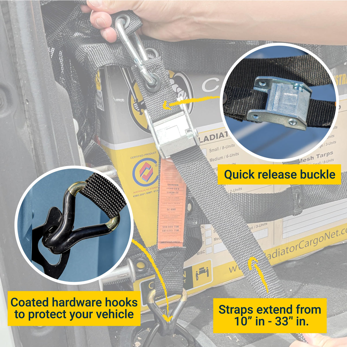 Gladiator Waterproof Heavy-Duty Cargo Net & Truck Tarp